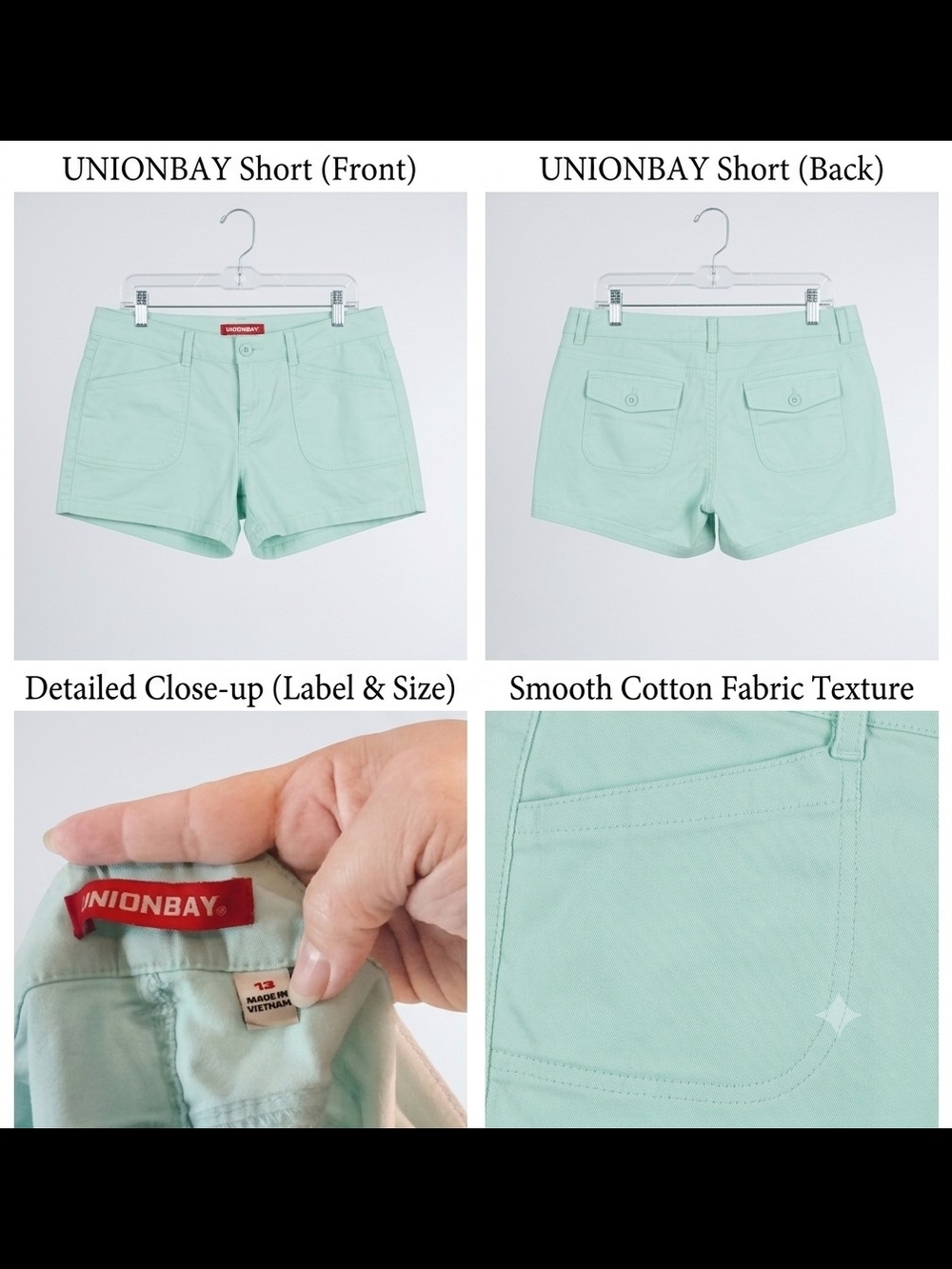 UNIONBAY Mint Green Women’s Cotton Bermuda Shorts